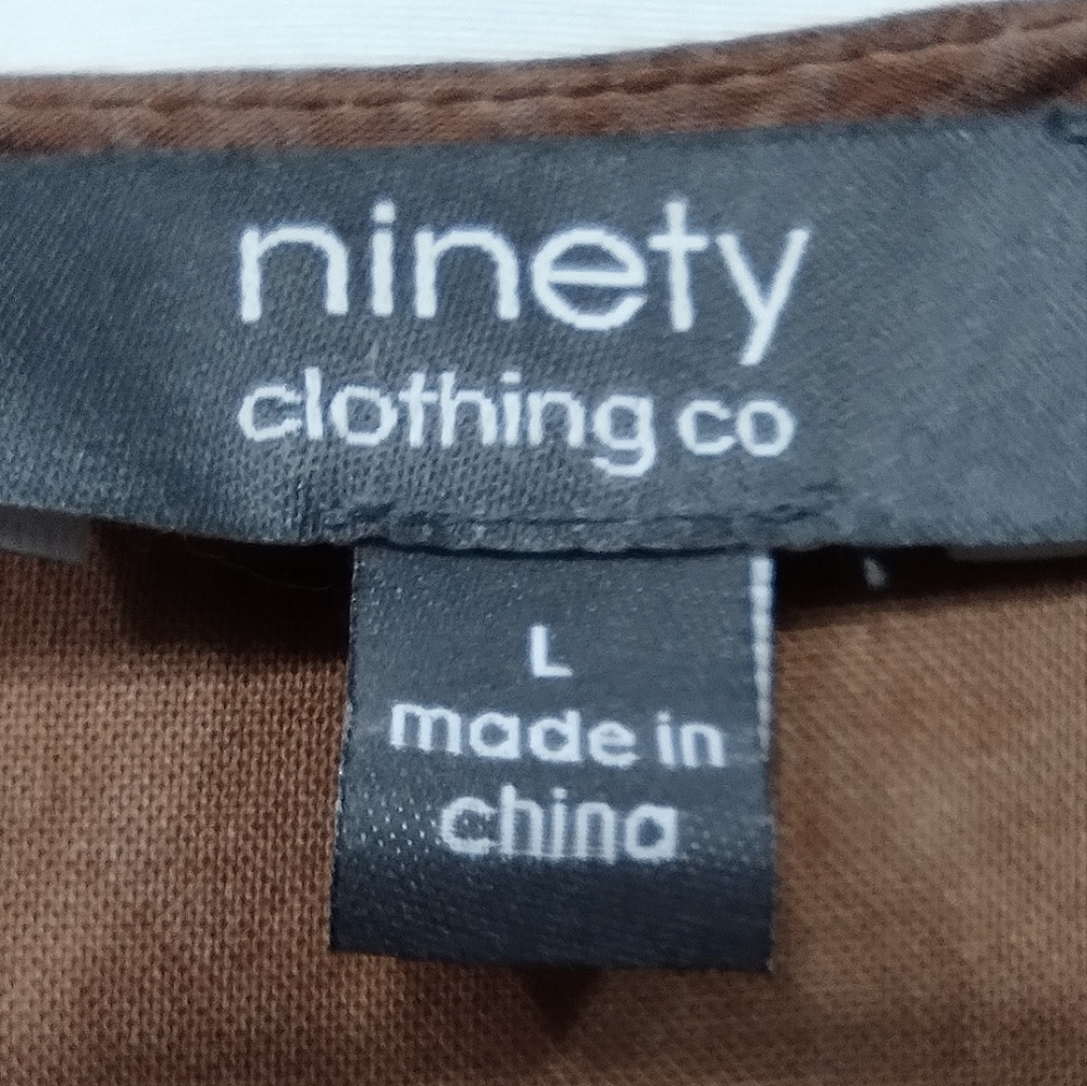 NWOT Ninety Clothing Co Rusty Brown Boho Shirt Women's L Grunge Witchy Casual - Picture 7 of 8
